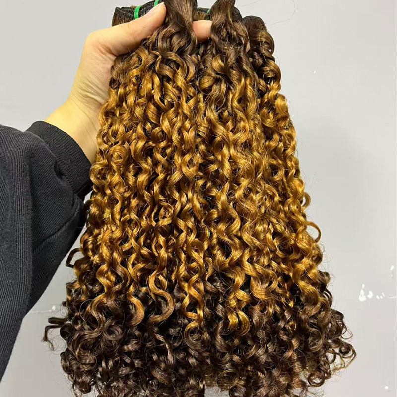 Super Double Drawn Pixie Curls 真人发发帘human hair Bundles|undefined