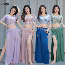 肚皮舞服装新款练功服性感印花网纱东方舞演出服长裙表演服套装女