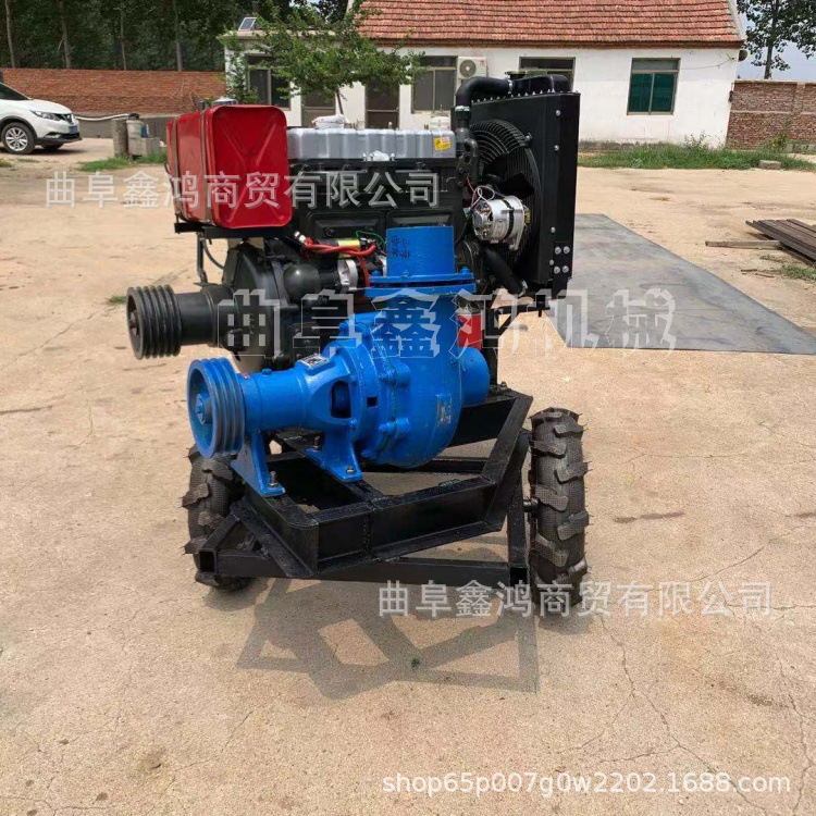 多缸柴油机抽沙泵6寸 柴油大马力电启动抽水泵 柴油框架式抽粪泵