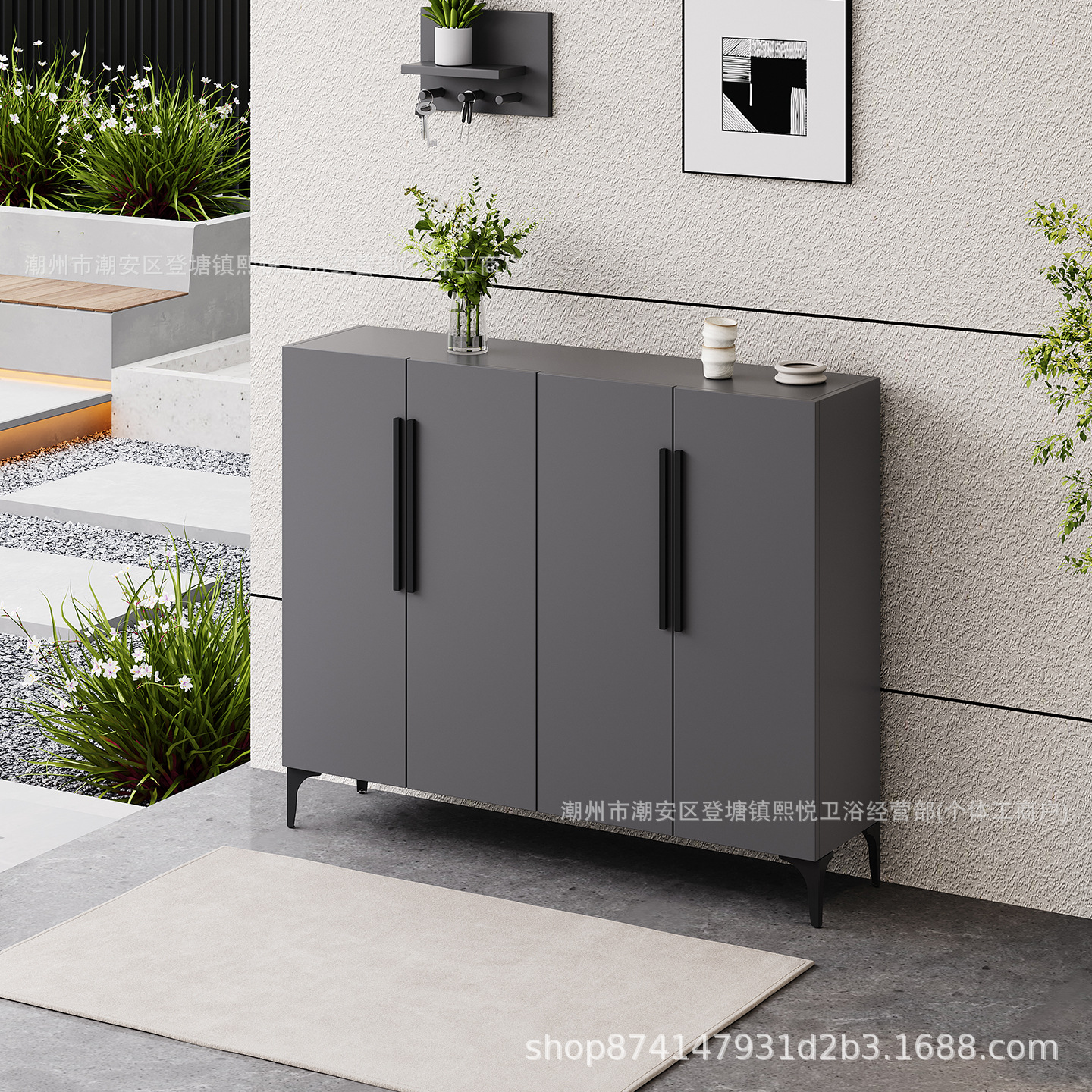 Aluminum Alloy Shoe Cabinet Storage Cabinet Simple Home Balcony Storage Indoor Waterproof Sun Protection Entrance Large Storage Shoe Cabinet