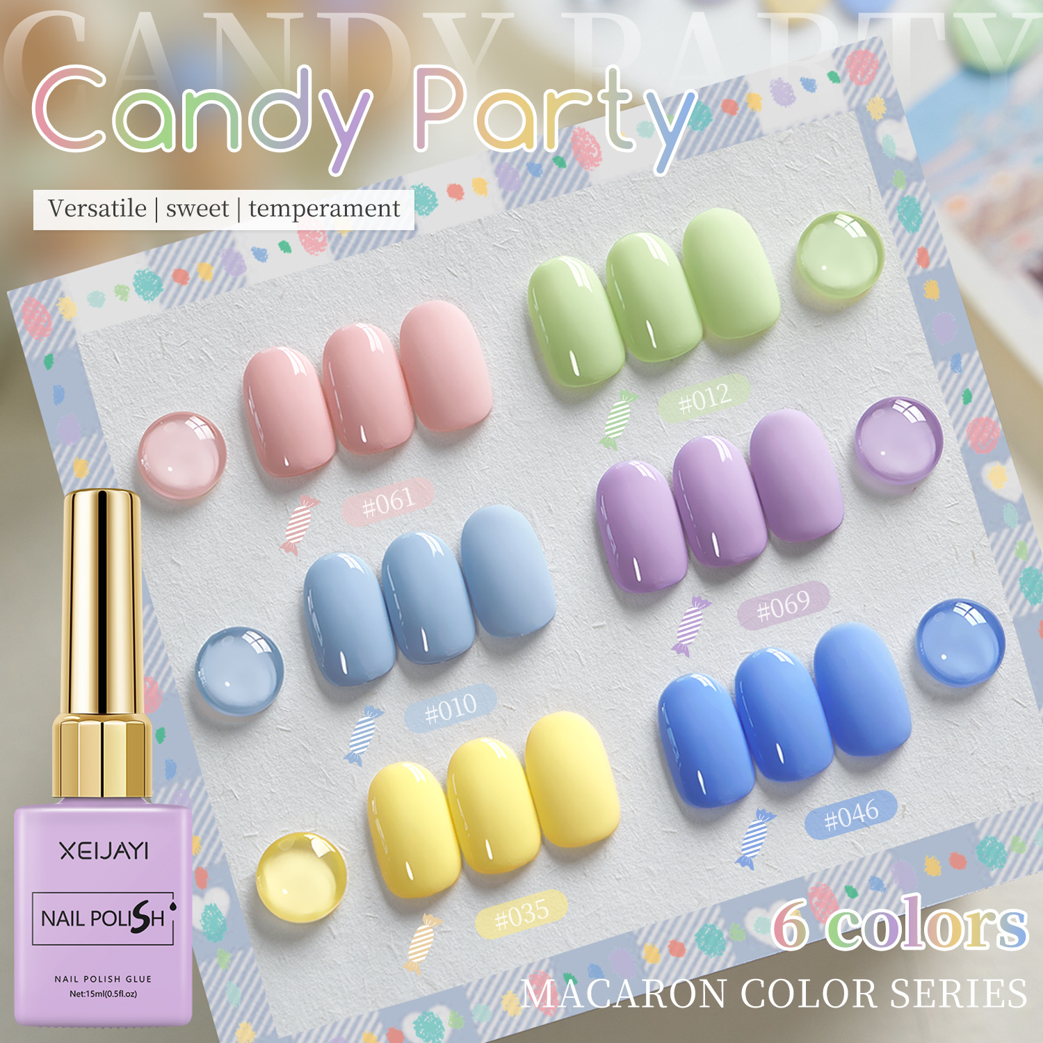 Caramelo fiesta serie de pegamento de uñas en 2025 nuevo temperamento de polvo de melocotón especial para manicuras