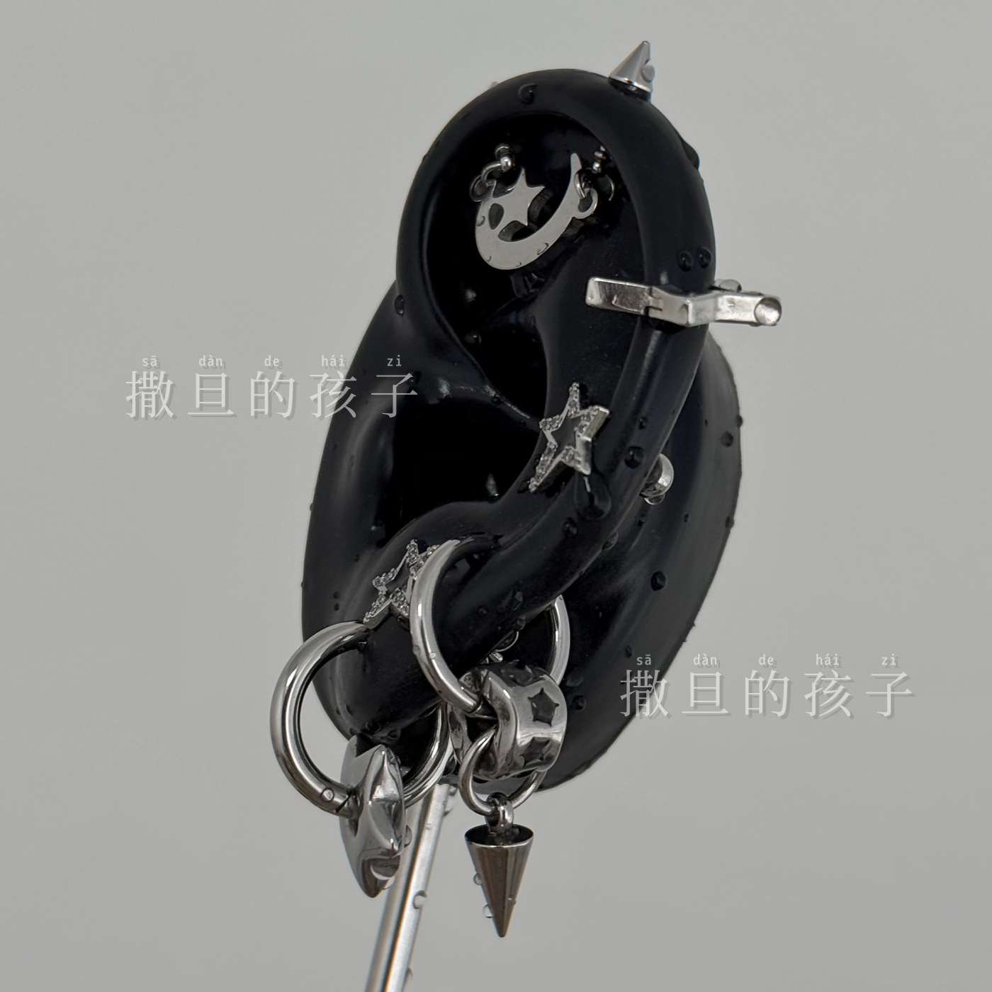 Labret stud lip piercing jewelry styling detail