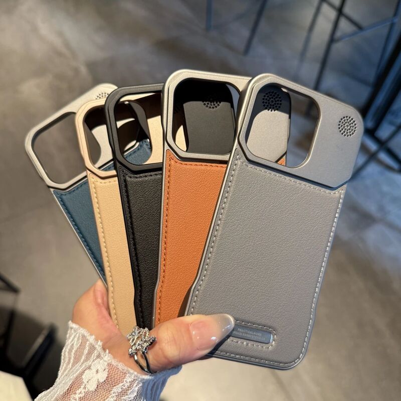 Suitable for Iphone17 Leather Aromatherapy Magnetic Frameless Mobile Phone Case Apple 16 Ultra-Thin Bare Metal Pc Anti-Fall 14