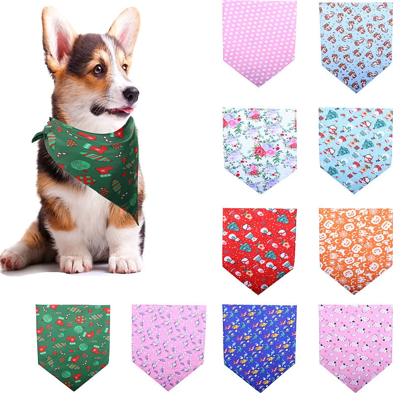 Трансграничное Новое домашнее животное Рождество треугольник полотенце собака слюны полотенце кошка воротник нагрудник полотенце Аксессуары для домашних животных