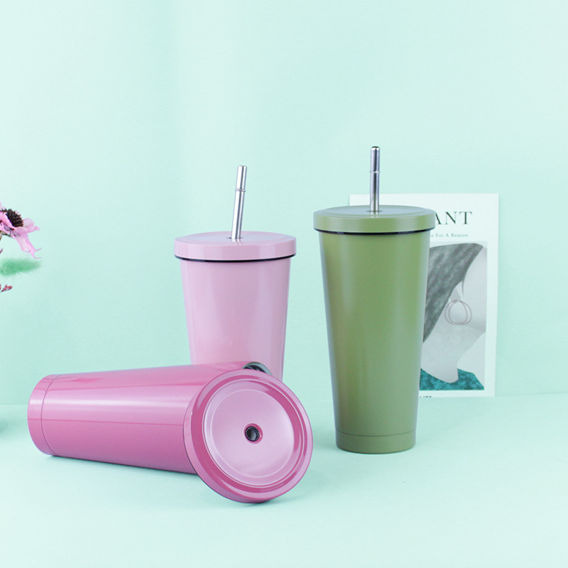 El comercio exterior de acero inoxidable 304 taza de paja transfronteriza de gran capacidad de vacío taza de café portátil taza de vacío del coche regalo