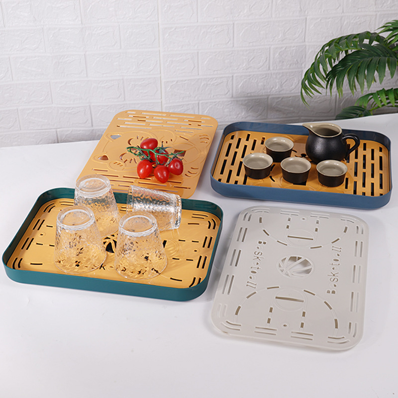 Simple tea tray square fortune cat draining tray thickened plastic mini water storage tray tea Haitai kung fu tea set Simple tea tray square fortune cat draining tray thickened plastic mini water storage tray tea Haitai kung fu tea set
