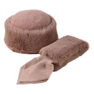Warm Hat Autumn and Winter Hat Women's Wool Knitted Hat Scarf Hat Scarf One-piece Live New Winter Suit