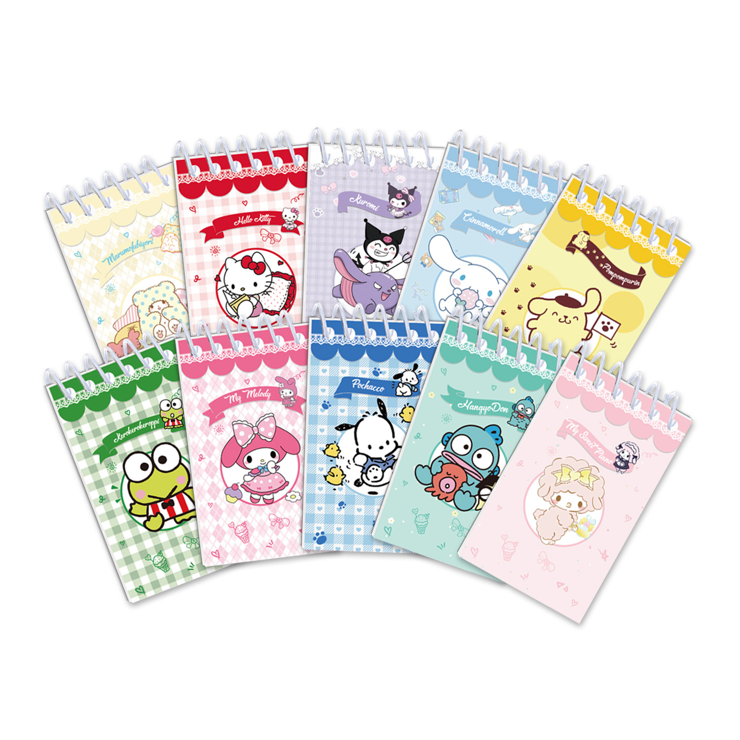 Semanas Sanrio cuaderno de mano de dibujos animados de alto valor de cara cuaderno de bobina cuaderno decoración de fiesta acompañante cuaderno de notas