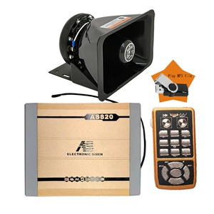 Car-mounted wireless siren, high-power MP3 loudspeaker, high-pitched alarm speaker, AS820M+ square-mouth speaker
