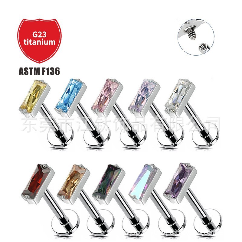 Pointed titanium steel lip stud product view