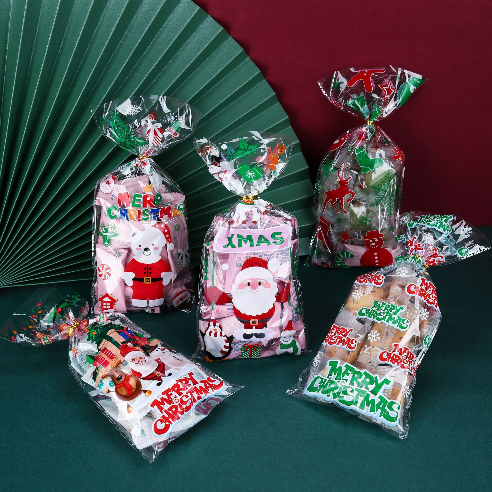 Cross-border Christmas candy bags, apple packaging bags, ribbon drawstring cookies, rabbit ear drawstring bags in stock pic 2