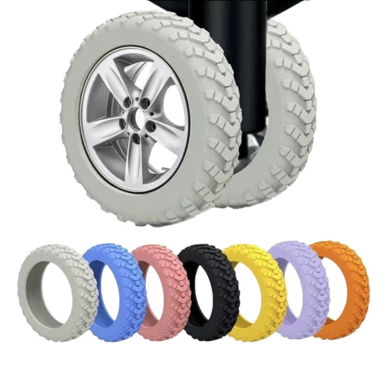 Износостойкий утолщенный силиконовый защитный чехол для колес чемодана, бесшумный амортизирующий защитный чехол для колес.