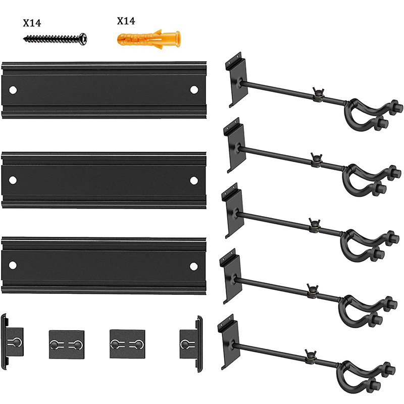 Multi-Cabeza de soporte de la guitarra 5 Grupos 5 grupos colgando rack bajo eléctrico guitarra de pared de rack de pantalla ranura de empalme Placa de fila de la guitarra rack