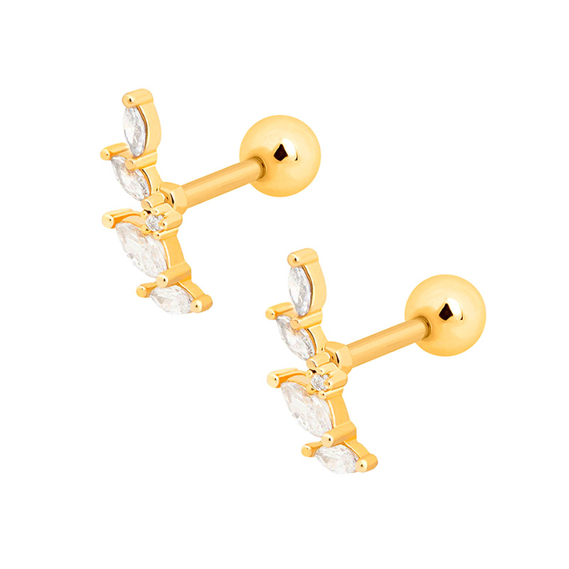 Oferta Pendientes De Plata S925 De Moda Japonesa Y Coreana Para Mujer Pendientes De Tornillo Con Personalidad De Zirconia Irregular De Moda Para Mujer display picture 1