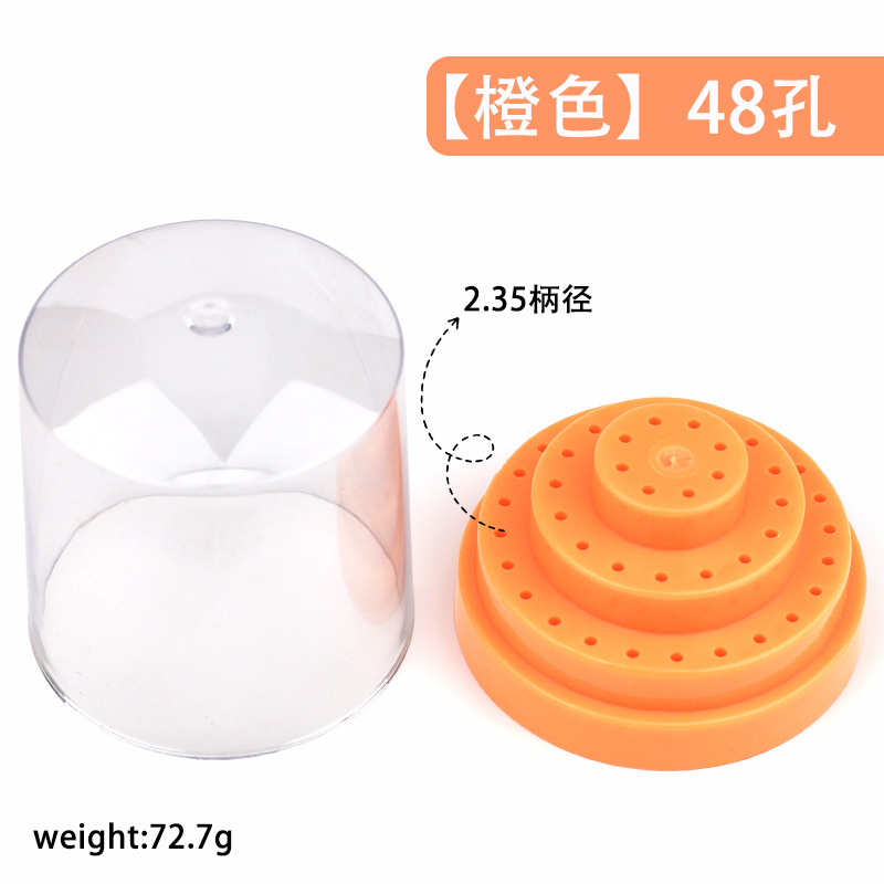 Caja de almacenamiento de cabeza de pulido de uñas 48 agujeros enchufe de cabeza de pulido de uñas estante de exhibición de lápiz multicolor