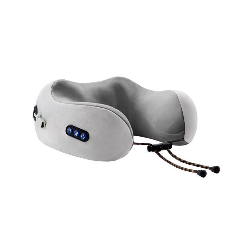 Almohada multifuncional para el cuello con imitación de amasamiento manual, para el hogar, el coche y los viajes, almohada en forma de U con masaje y calefacción eléctrica.
