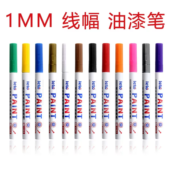 Lotto Colorful Paint Pens Waterproof Non-Fading Oil-Based Marker Pens for Painting Graffiti Metal Touch-Up Marker Pens