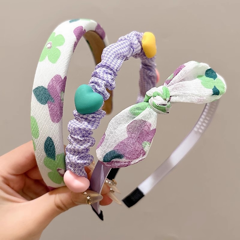 Flores de dibujos animados para niños correa de cabello de verano niñas prensas de cabello paquete encantador extranjero correa de cabello antideslizante niñas toque de cabello