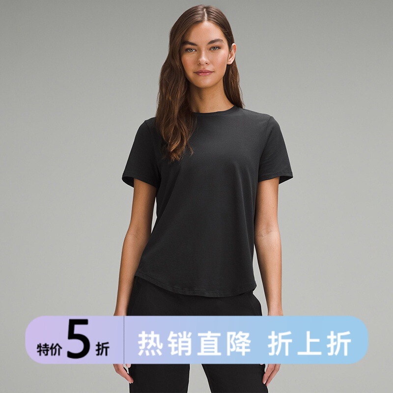 Special Offer Simple Round Neck Slim Fit Casual Sports Short-Sleeved T-Shirt for Women Lyocell Classic Versatile Basic Top