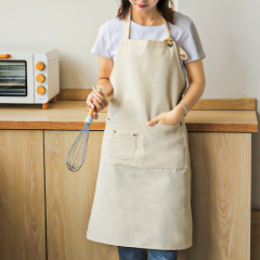 Canvas thick apron kitchen cooking waterproof oil-proof necktie apron milk tea shop flower shop catering workwear
