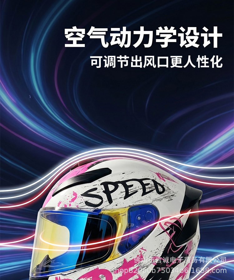 The New Cross-Border 3C/Dot Certified Motorcycle Helmet Can Be Equipped with Bluetooth and Is Suitable for Motorcyclists, All-Season Full-Face Helmet for Men