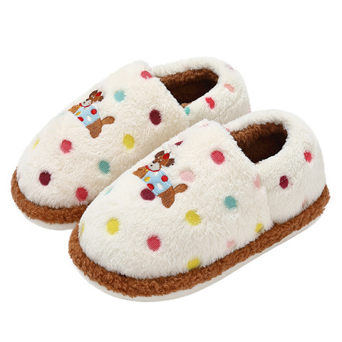Spotted dog cotton slippers, women's winter cute cartoon slippers, winter velvet, home warmth, non-slip cotton slippers, women's wholesale