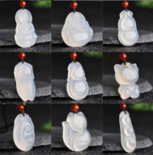 直播货源全新天然巴西白玉髓吊坠冰透观音佛挂件打榜活动会销礼品