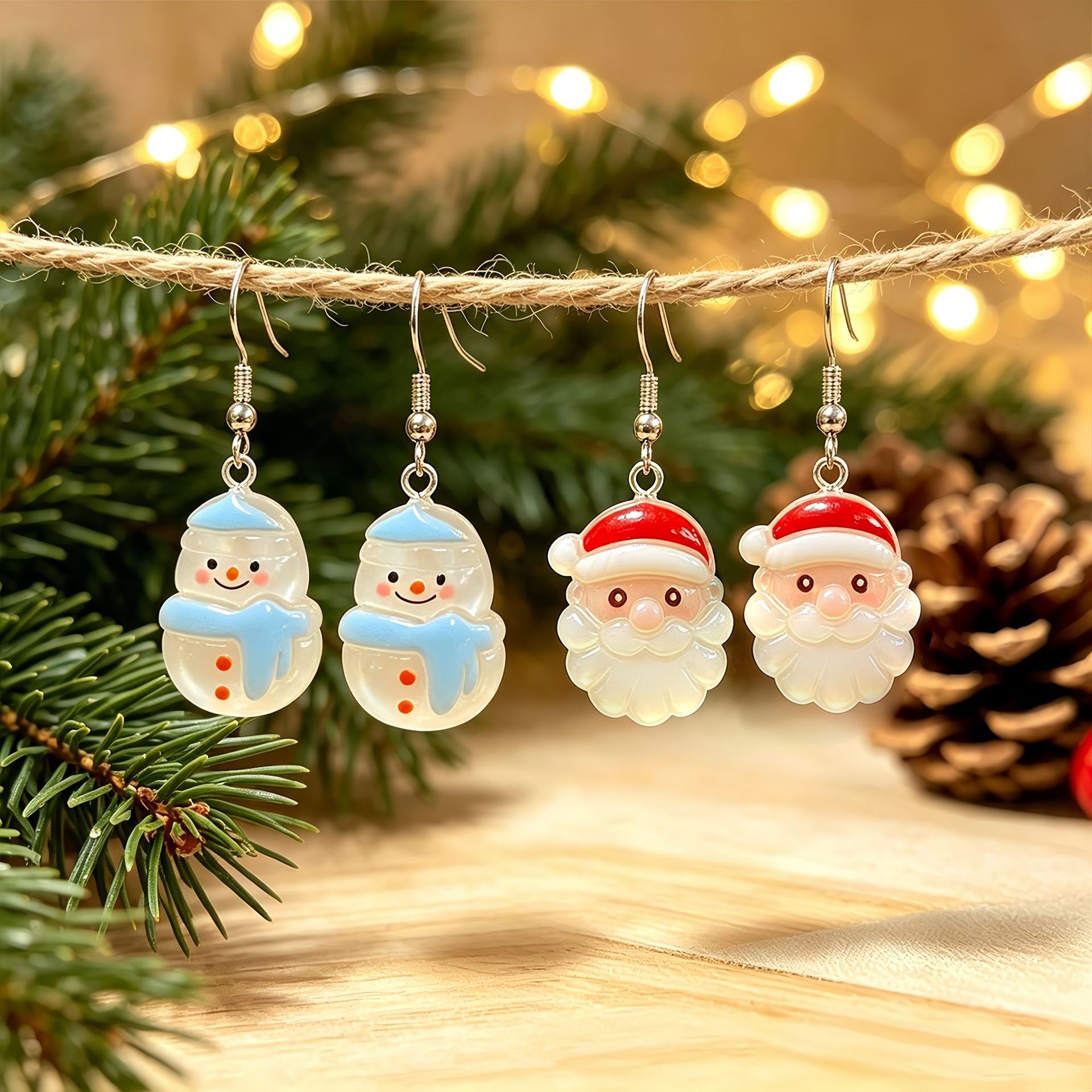 European and American cross-border Christmas earrings, Santa Claus resin earrings, unique design party earrings wholesale