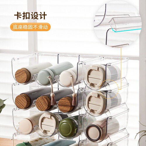 Water cup storage rack for thermos cups multi-layer transparent desktop creative home grape storage beverage and wine rack cross-border