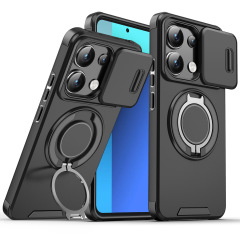 赤米note14を適用して客押し窓携帯ケースPOCO X7車載磁気吸引ブラケット米14t保護カバー