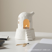 手工陶瓷创意烛台家用高级香薰蜡烛杯卧室烛台香氛摆件自用送礼