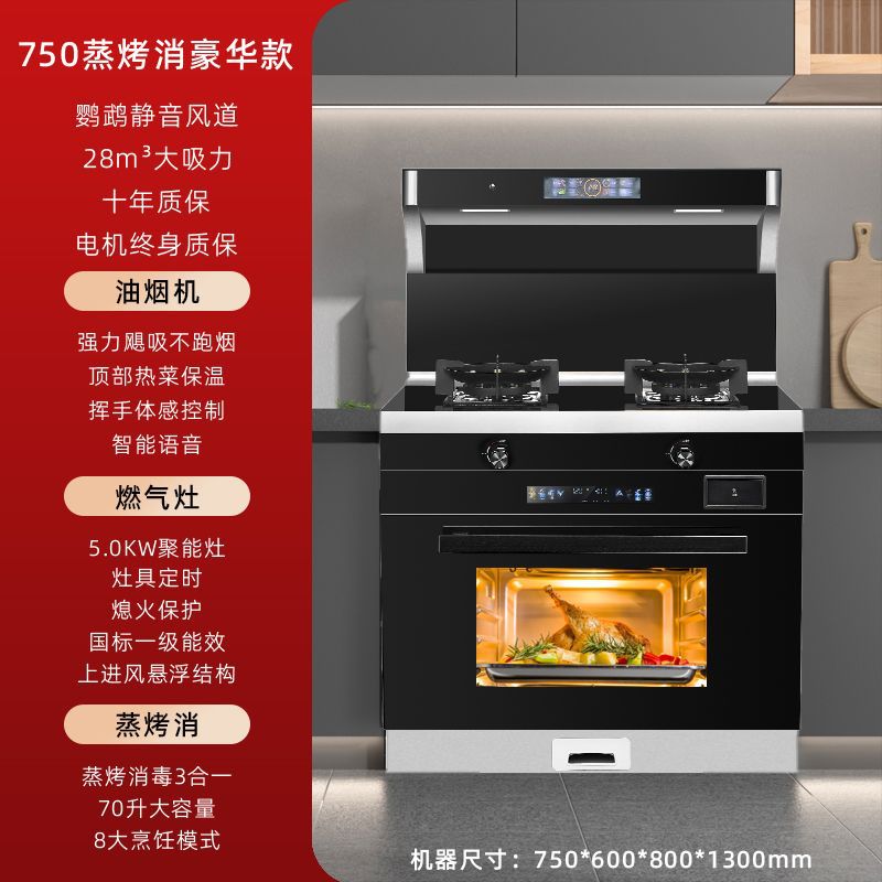 750 찜, 베이킹, 디럭스 모델 - 파이프 천연가스 + 좌우 연기 배출 [ 공동보증]