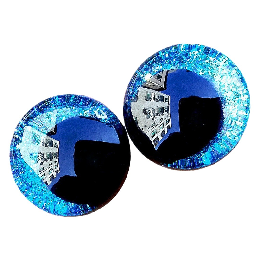 Cruzar la frontera 3D tridimensional alumno excéntrico torcido pupila brillo ojos muñeca de juguete muñeca gancho de punto DIY accesorios cuentas de los ojos