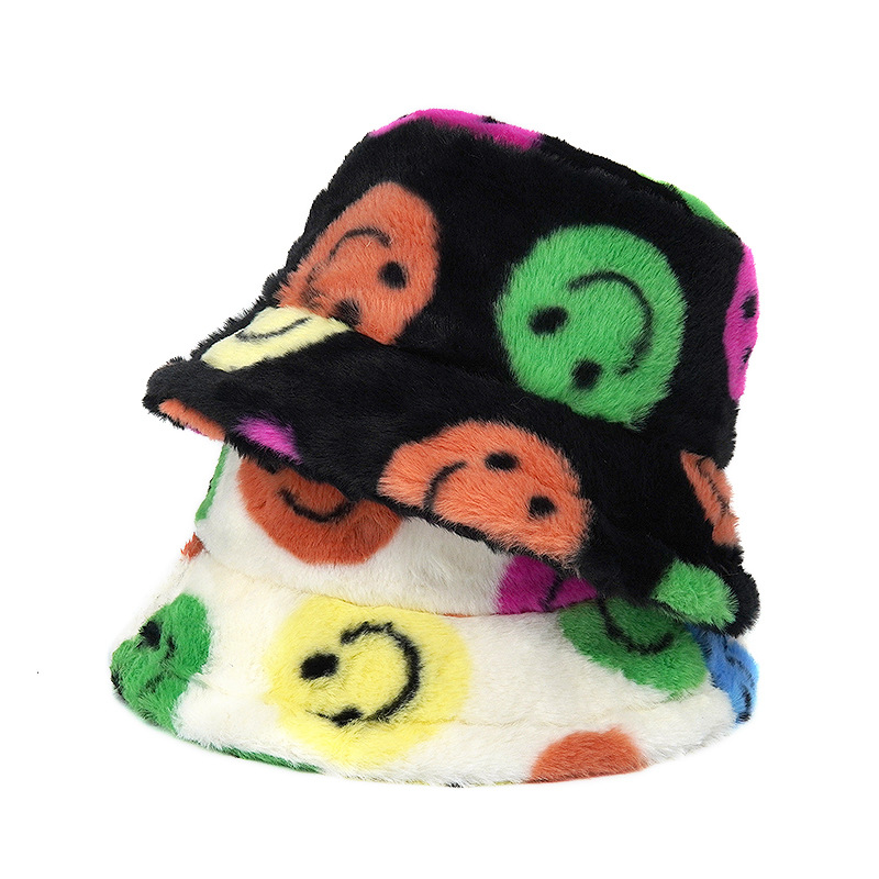 Women's Streetwear Smiley Face Printing Flat Eaves Bucket Hat display picture 1