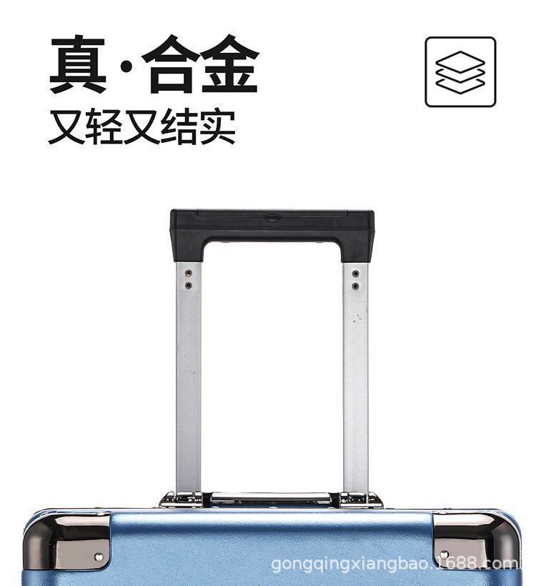 New Luggage Suitcase Aluminum Frame Dense Travel Suitcase Student Trolley Case Universal Wheels Carry-on Suitcase Brake Wheels Durable and Sturdy