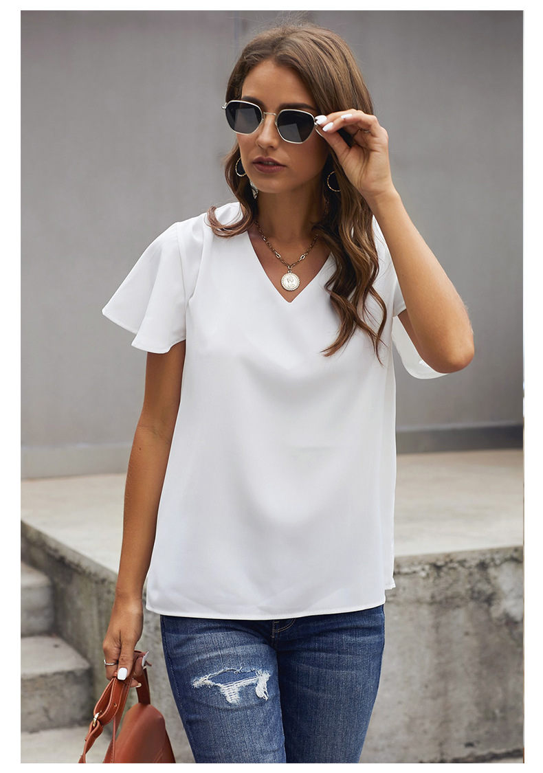 summer new simple lotus leaf t-shirt NSMAN51415