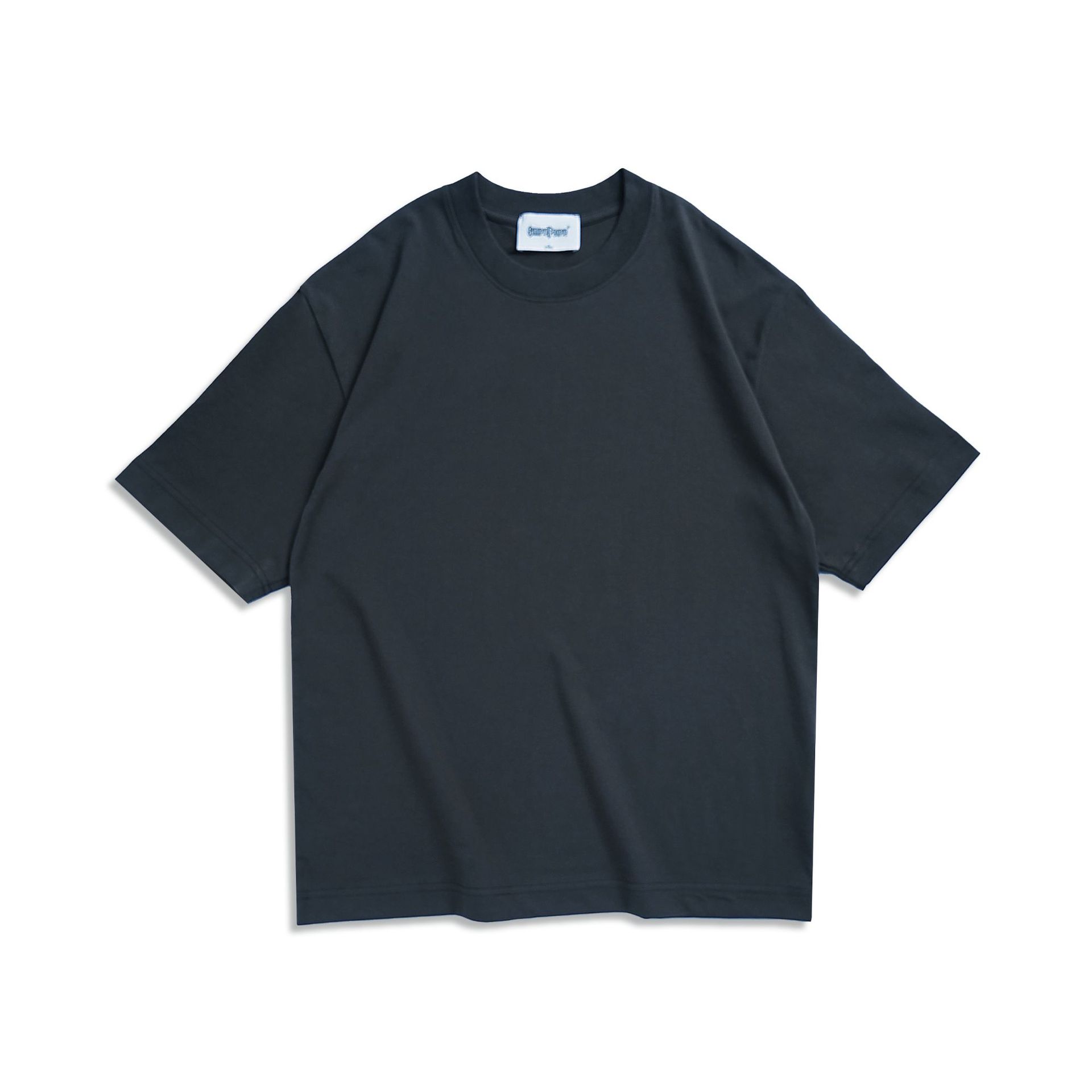 Nueva camiseta de doble gasa de 260g de 30 piezas para hombre, cuello redondo de gran tamaño, tres pruebas, manga corta, hombros caídos, tendencia casual