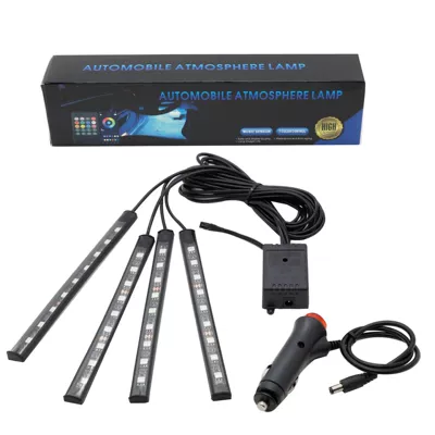 Other lights car indoor foot atmosphere lamp 1 - cigarette-lighter-voice-control-one-drag-four-9-lights-colorful-voice-control-carton-05-wool