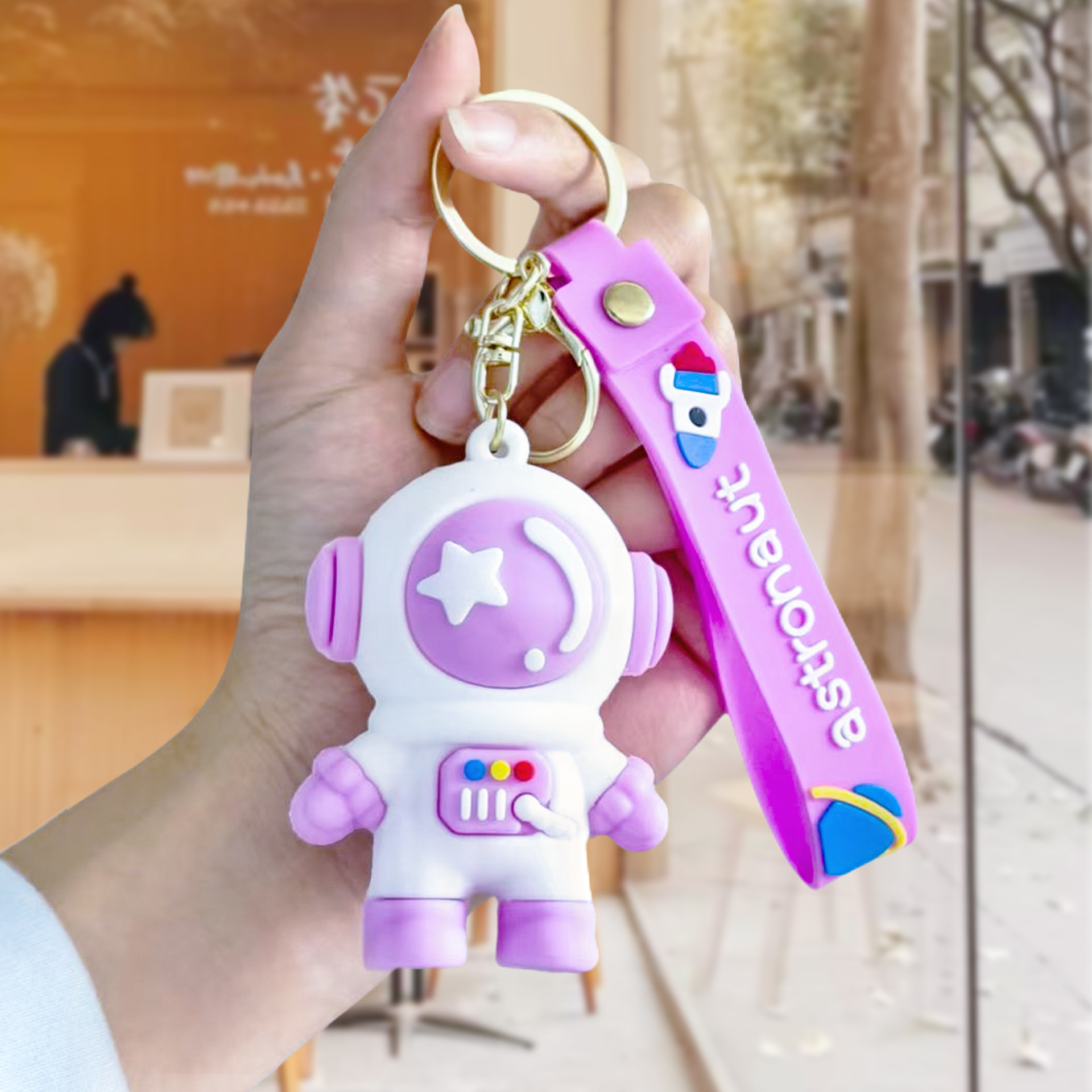 Astronautas de dibujos animados interestelares creativos astronautas muñecas colgantes de llaves regalo para niños niñas colgantes de bolsas escolares