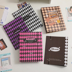 A5 six-hole checkerboard loose-leaf photo album student 3-inch 5-inch 7-inch photo storage album girl star chasing photo card album