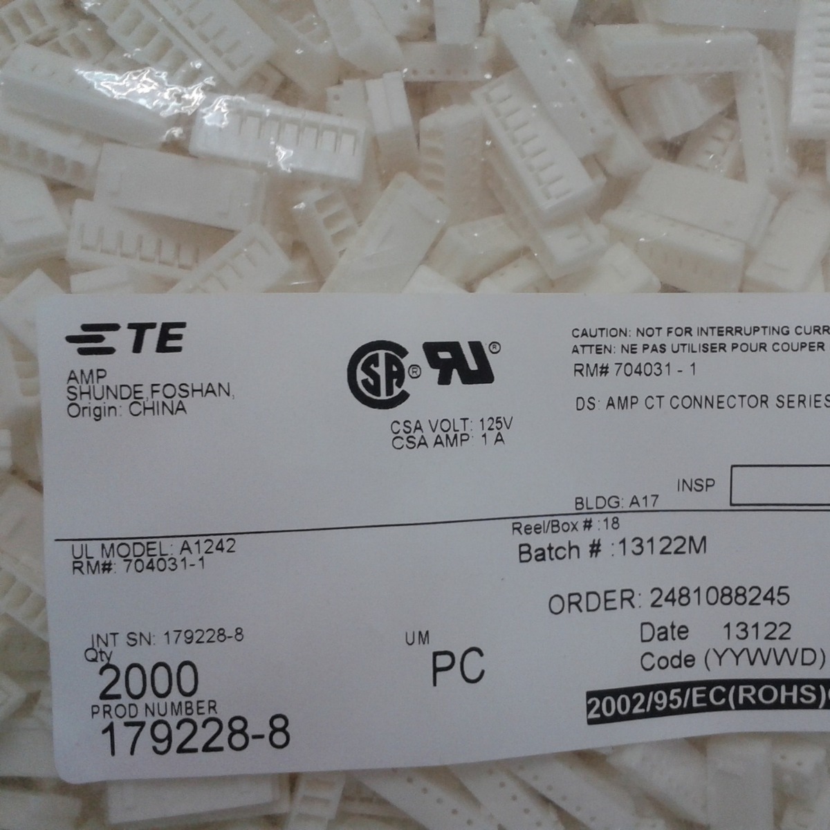 优势现货供应原厂 TE 179228-8