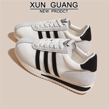 真皮德训鞋阿甘鞋女款2025新款秋季百搭女鞋运动休闲鞋软底跑步鞋