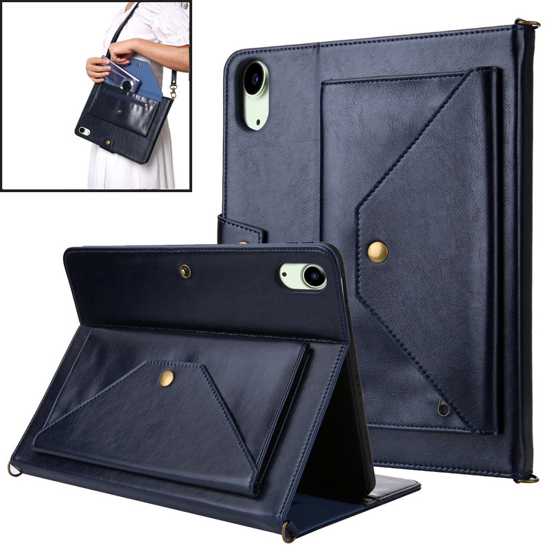 For iPad 10 generation 10.9-inch 2022 zipper wallet shoulder strap envelope tablet case handheld Flip protective case