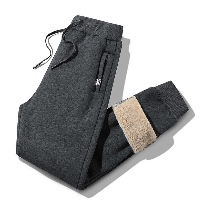 Pantalones de algodón para hombres, pantalones casuales de otoño y invierno, nuevos pantalones de cachemira de tamaño grande, pantalones elásticos de cordero, pantalones cálidos image 9