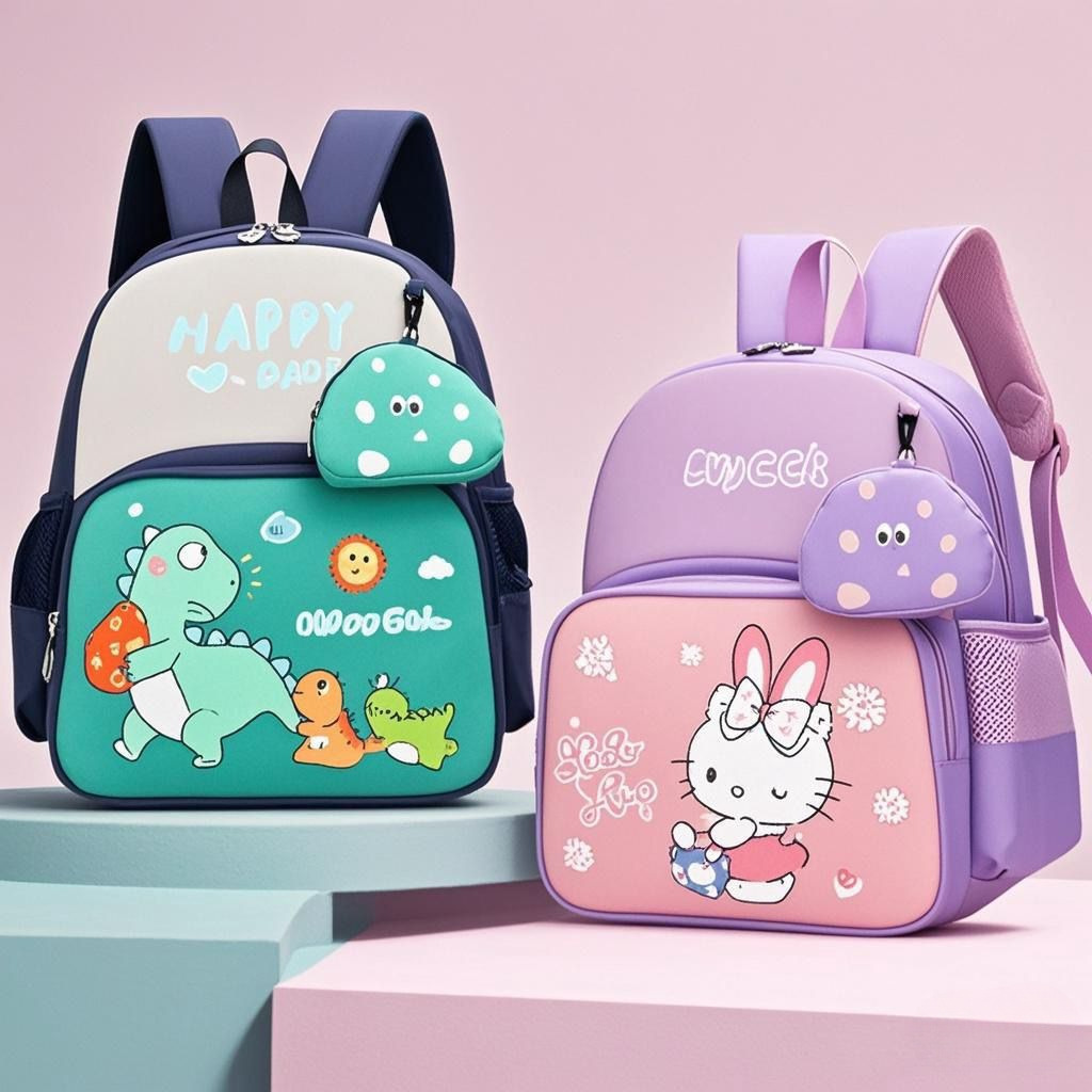Mochila de jardín de infantes para niños 4 - 7 años de niña bebé bolsas lindas bolsas de dibujos animados para niños