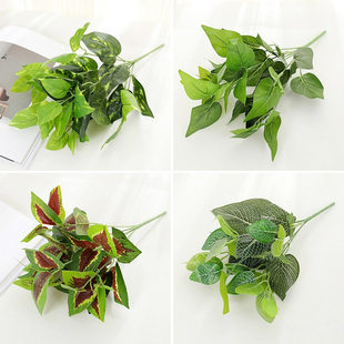 Simulation Flower Plant Wall Wedding Wedding Background Decoration Leaf Green Plant Wall Simulation Green Royal Leaves Wannian Nian Nianqing wholesale