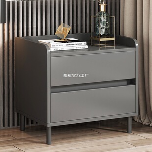 Bedside Table Modern Minimalist Bedroom Bedside Cabinet Storage Cabinet Home Bedside Storage Rack Small Apartment Cabinet with Wooden Legs