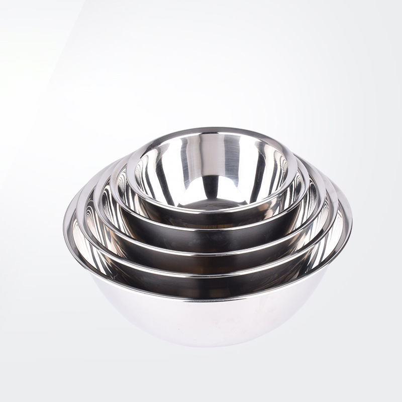 Wholesale factory export to Japan food-grade 304 stainless steel serving bowls, salad bowls, egg bowls, flour baking bowls, plates