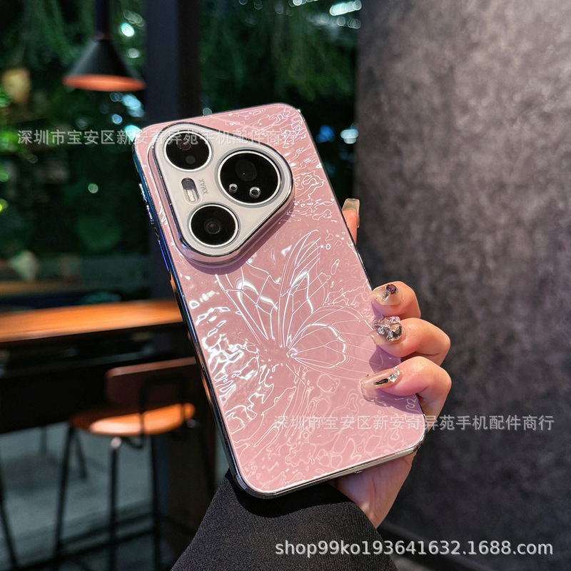 高品质电镀蝴蝶适用华为Pura80ultra轻奢磁吸新款Mate70Pro手机壳|undefined