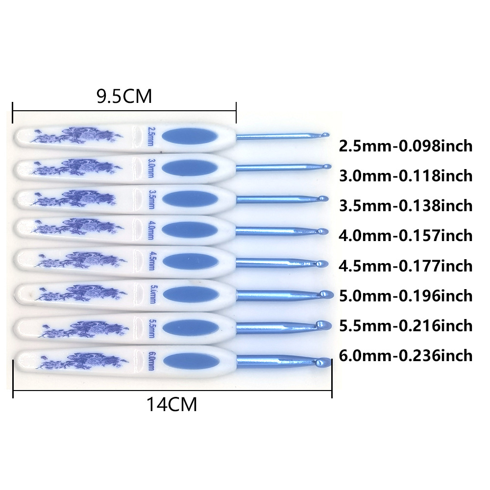 Juego de herramientas para trenzar: juego de 16 agujas de ganchillo (1,0-6,0 mm).